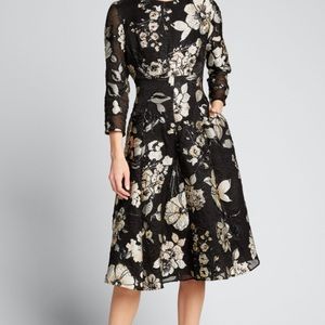 Lela Rose Floral Jacquaed Dress